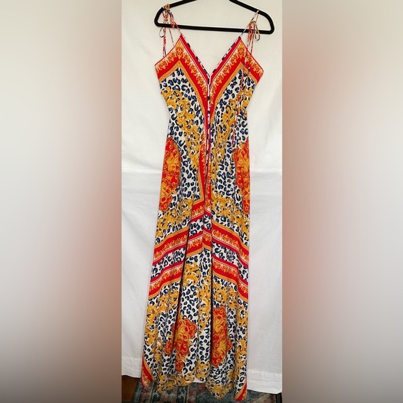 Fashion Nova Dresses & Skirts - Fashion Nova Red and Gold Sundress Sleeveless V-Neck